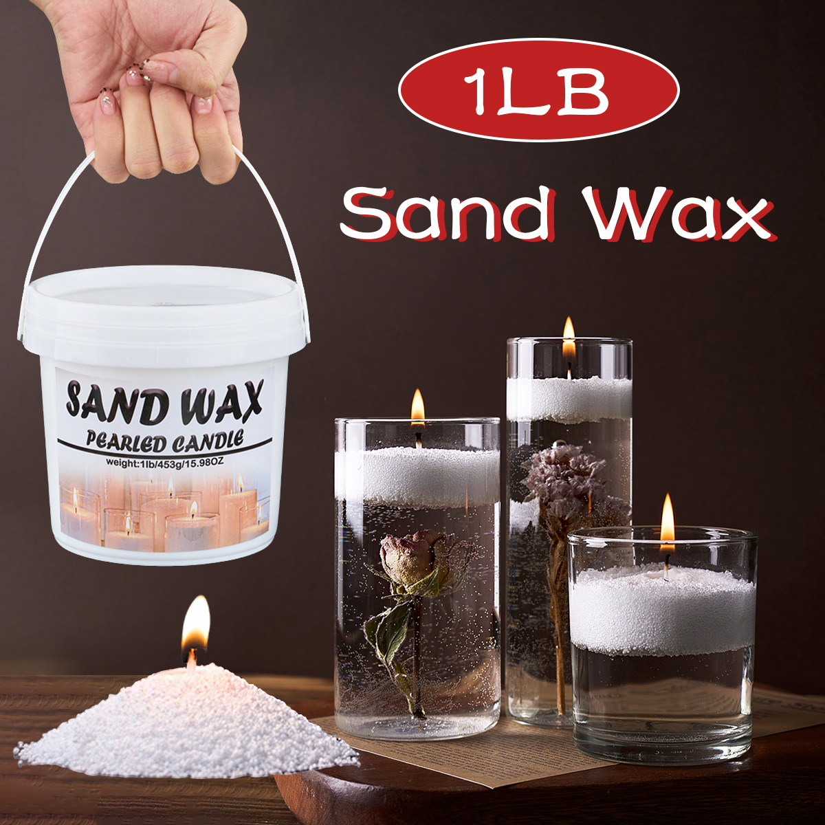 Candle Making Gel Wax - 1LB Sand Wax Pearl Candle DIY