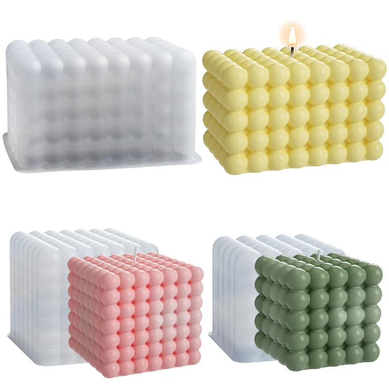 Candle Making Gel Wax - Large Bubble Cube Candles Silicone Mold
