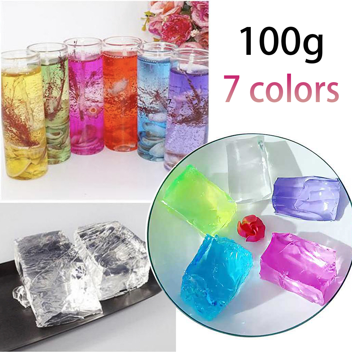 Candle Making Vessels - 100G 7Colors Jelly Wax DIY Handmade