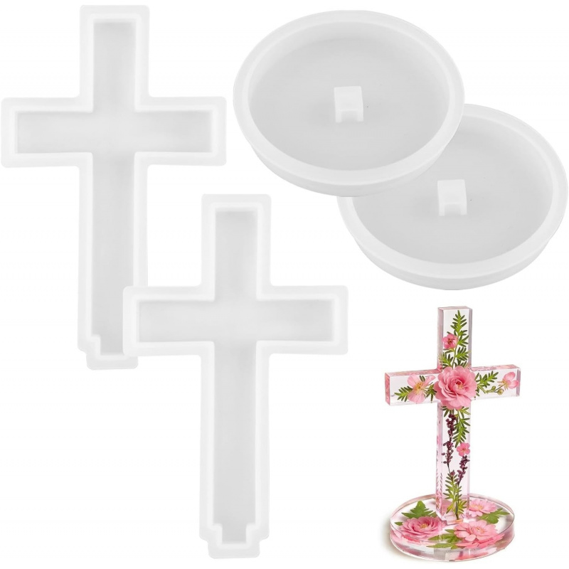 Candle Making Vessels - Two silicone molds with a base