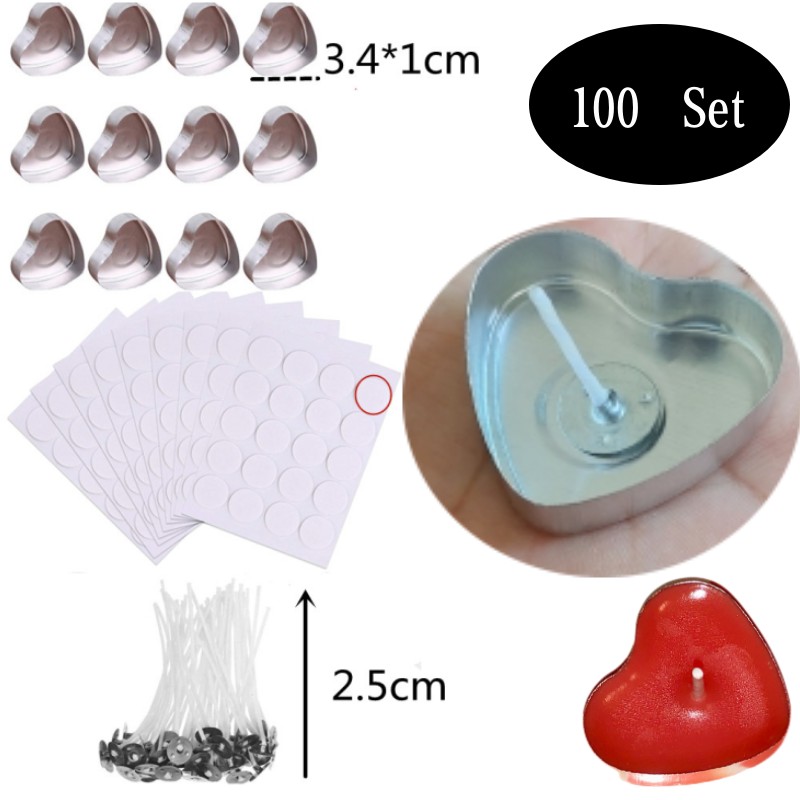100 Sets Heart shaped Empty Al - Candle Making Vessels recensie en prijs