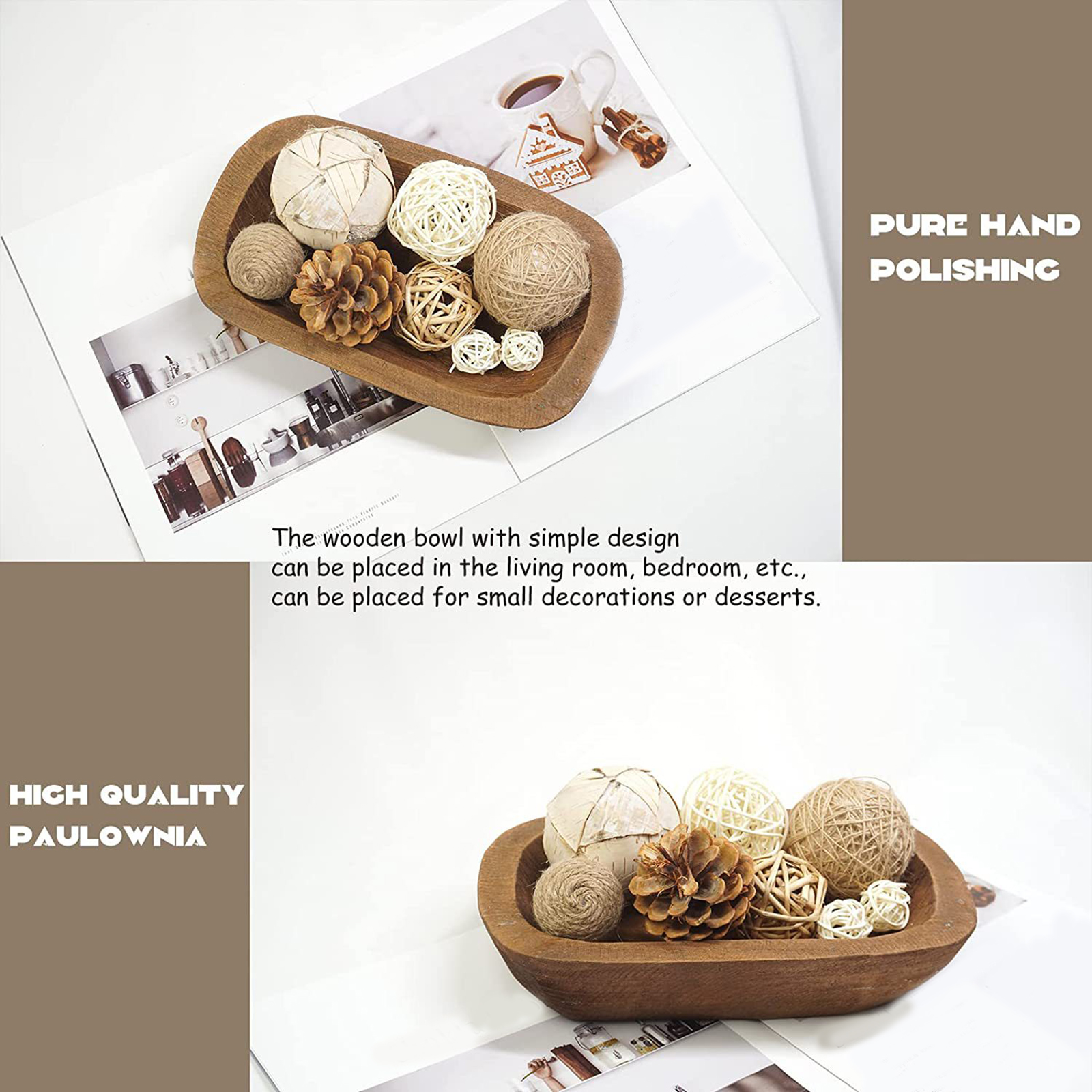 1Pc Solid Wooden Dough Bowl Ca - Candle Making Homewood recensie en prijs