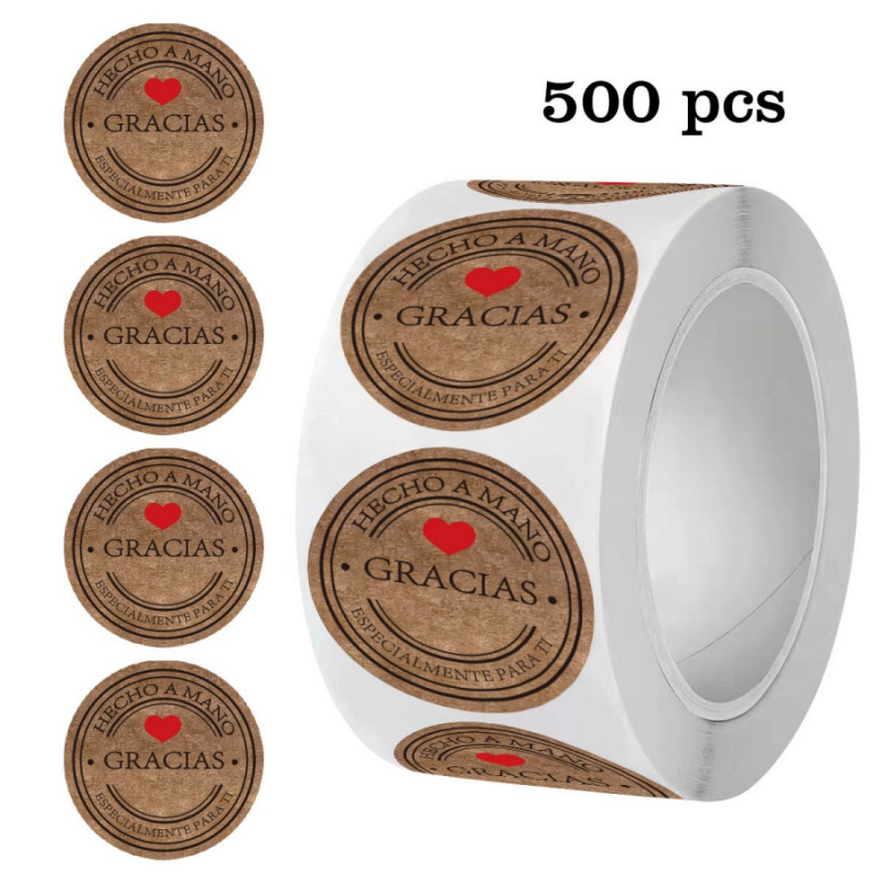 500pcs Spanish Thank You Stick - Label Sticker Round recensie en prijs
