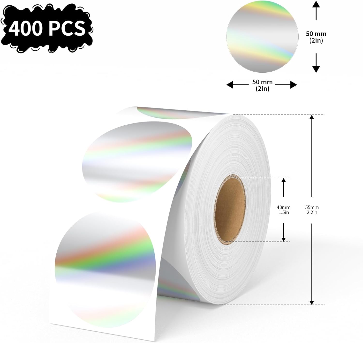 2 Inch Holographic Thermal Lab - Label Sticker Round recensie en prijs
