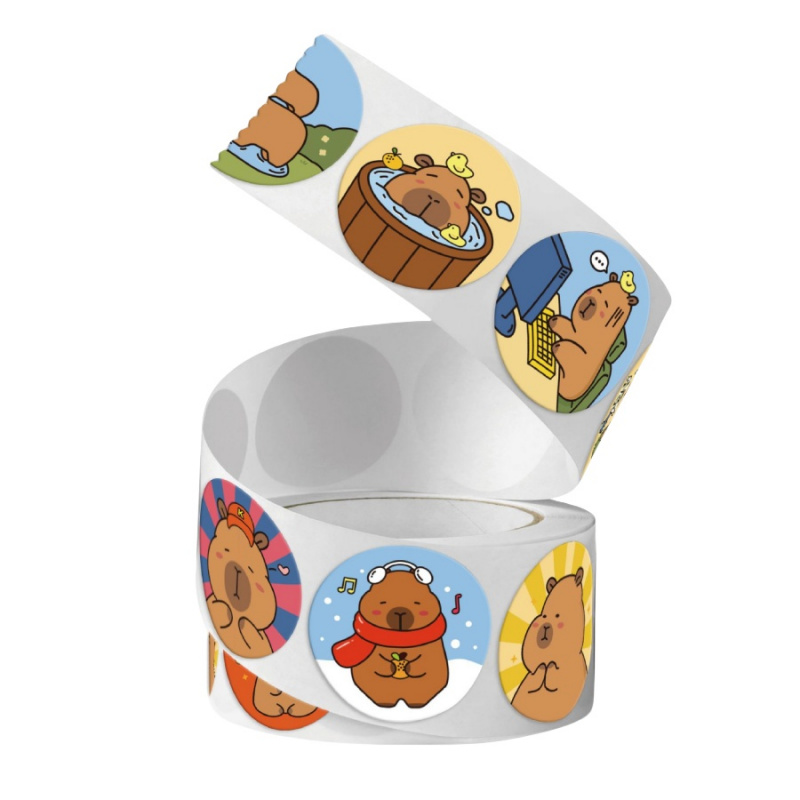 500pcs/pack Capybara Stickers  - Label Sticker Round recensie en prijs