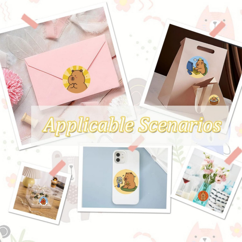 500pcs/pack Capybara Stickers  - Label Sticker Round recensie en prijs